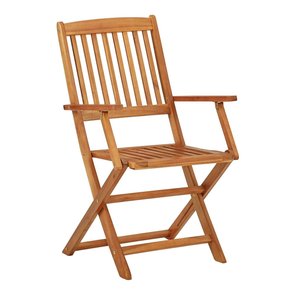 Leandre Folding Garden Dining Set for 4 - Solid Acacia Wood