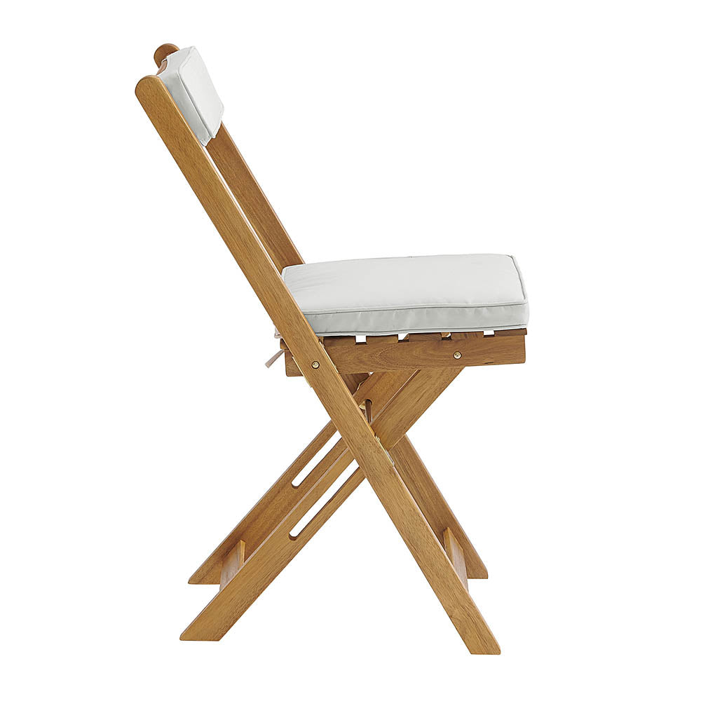 Cezara Acacia Wood with Beige Cushions Outdoor Bistro Set - 2 or 4 Seater