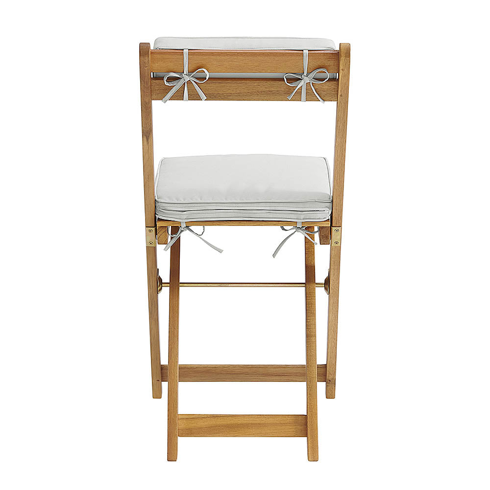 Cezara Acacia Wood with Beige Cushions Outdoor Bistro Set - 2 or 4 Seater