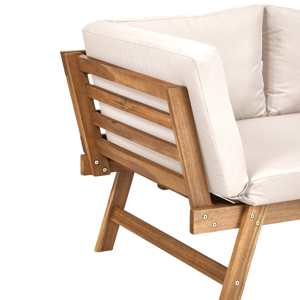 Jolanda 3 Person Outdoor Day Bed in Acacia Wood