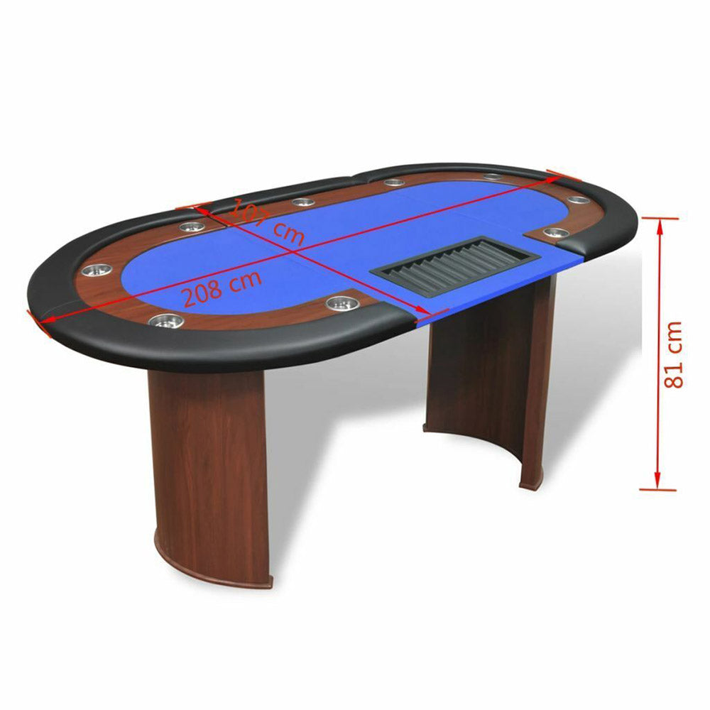 Impresario 10-Player Poker Table - Blue or Green