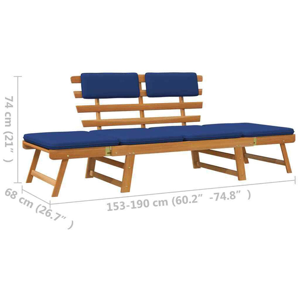 Enza Acacia 2-in-1 Garden Daybed with Cushion