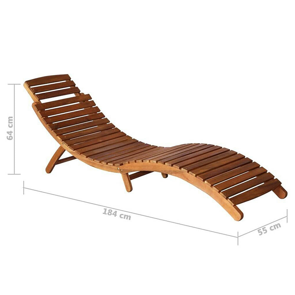 Gennaro 2 Acacia Wood Sunloungers plus Tea Table