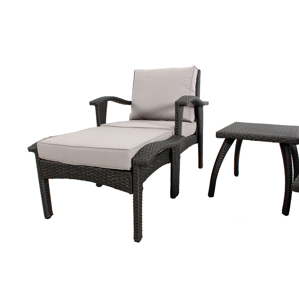 Renzo PE Wicker Double Sun Lounger w/Table