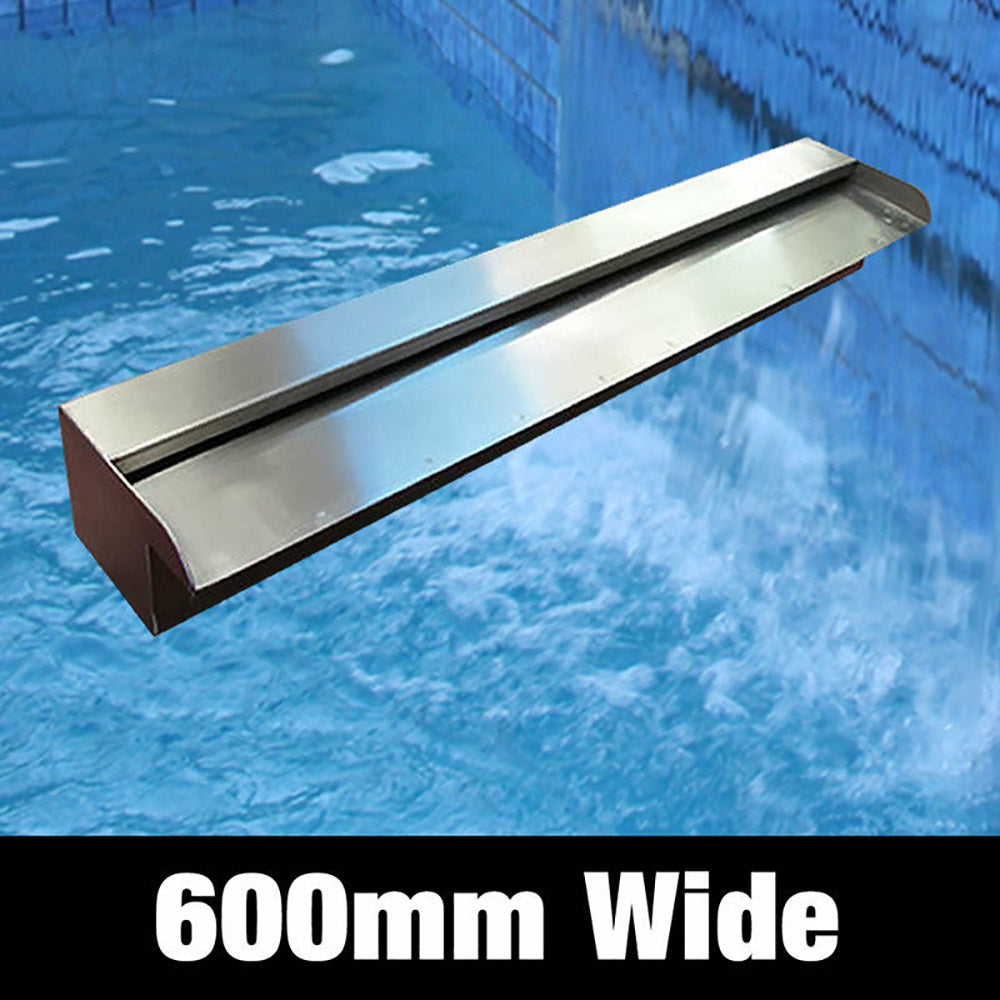 SummerLiving Stainless Steel Pool Waterfall/Spillway - 5 Sizes with or without LED