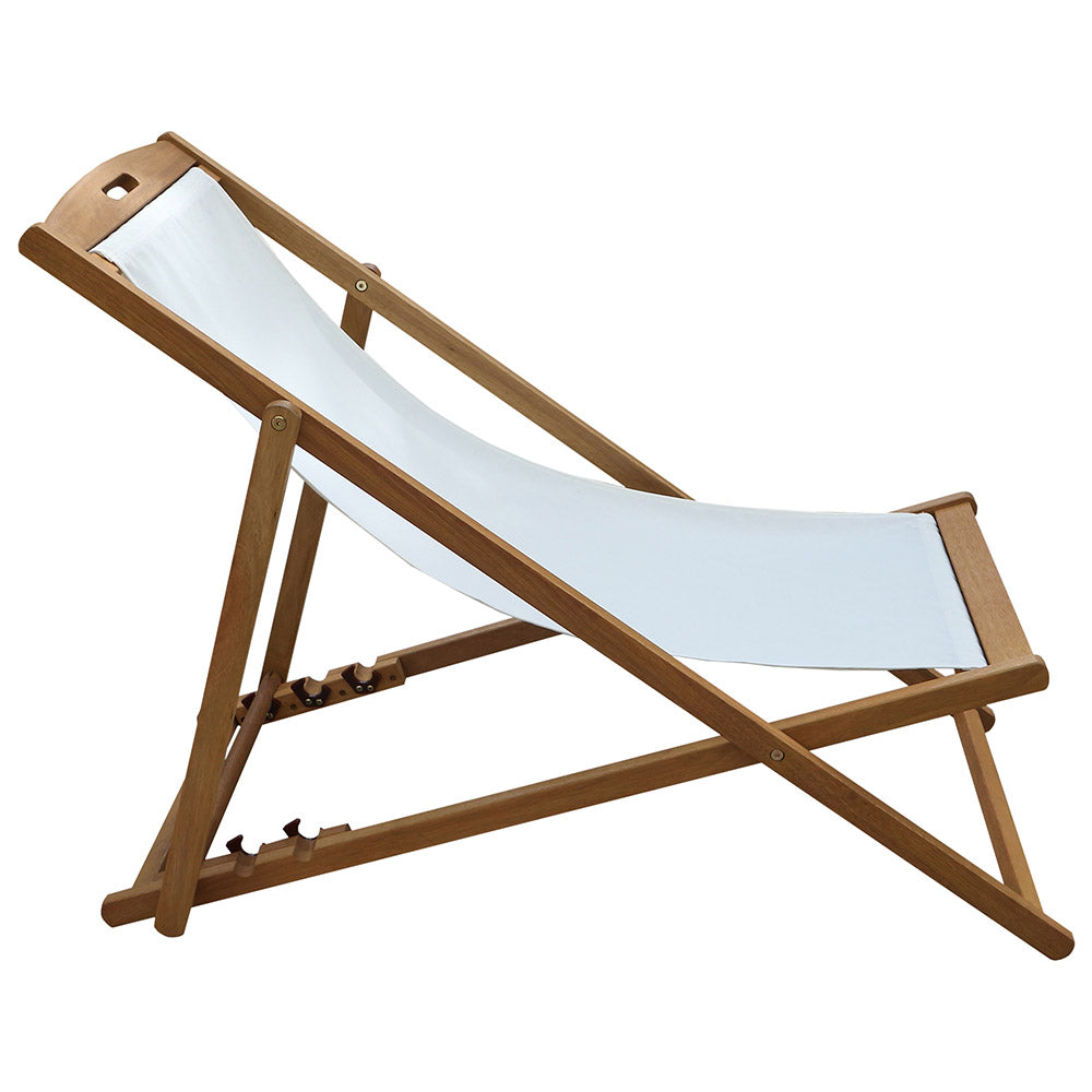 San Domingo Wooden Outdoor Deck Chair & Footstool Set