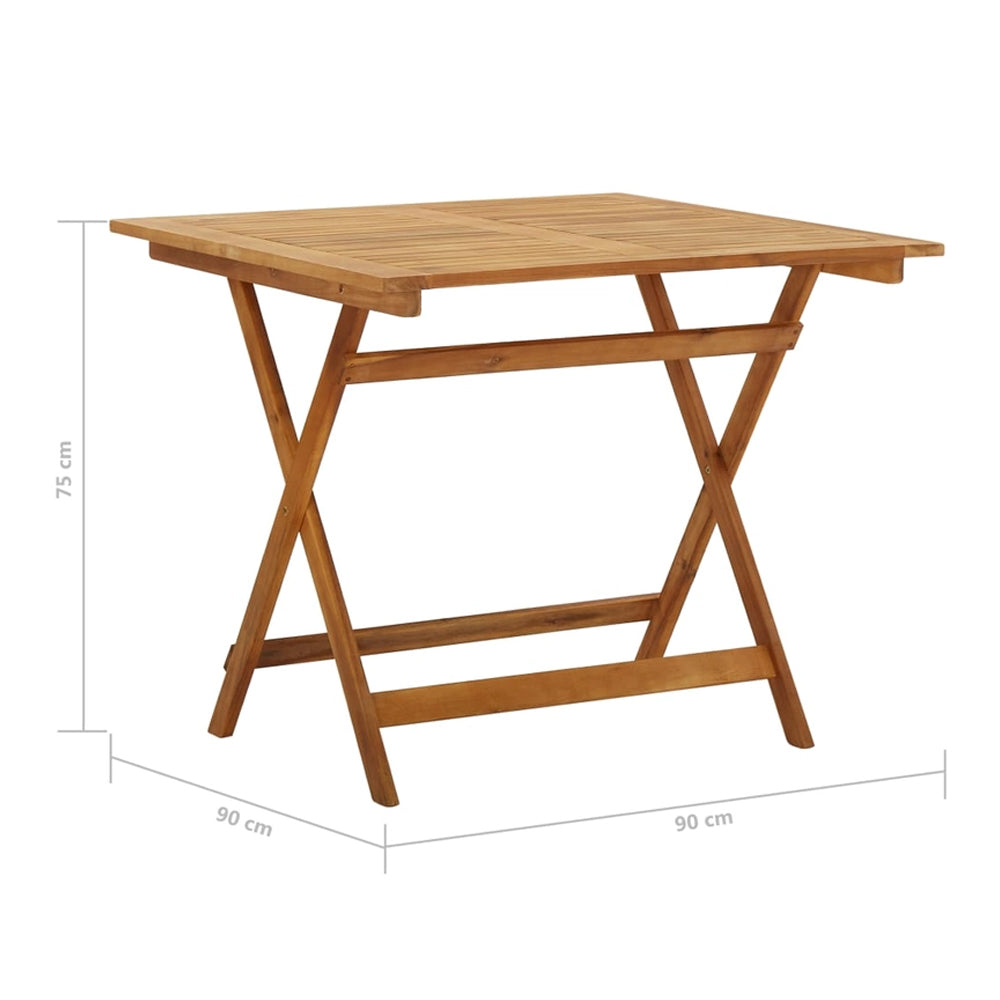 Leandre Folding Garden Dining Set for 4 - Solid Acacia Wood
