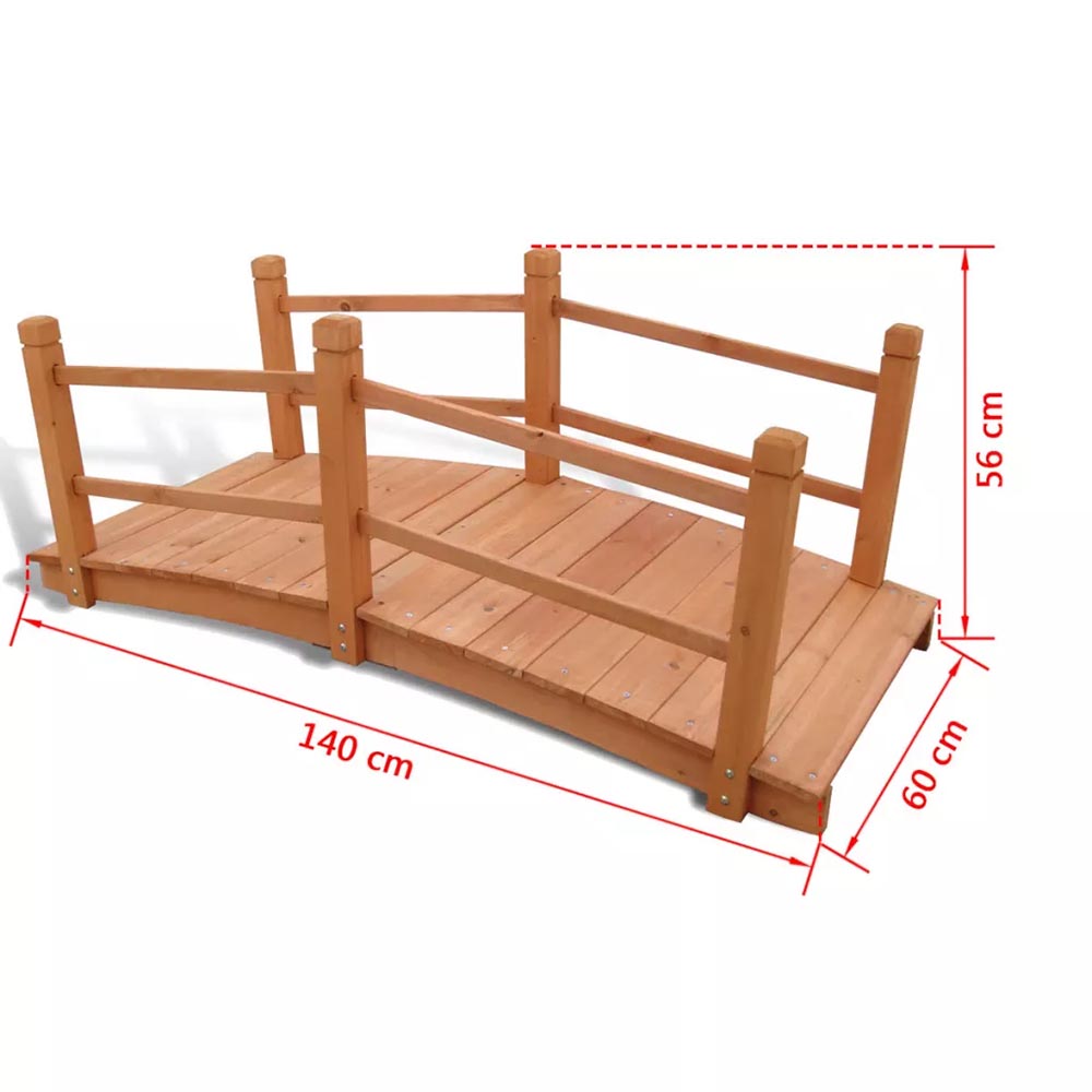 Trani Wooden Garden Bridge - 140cm Length