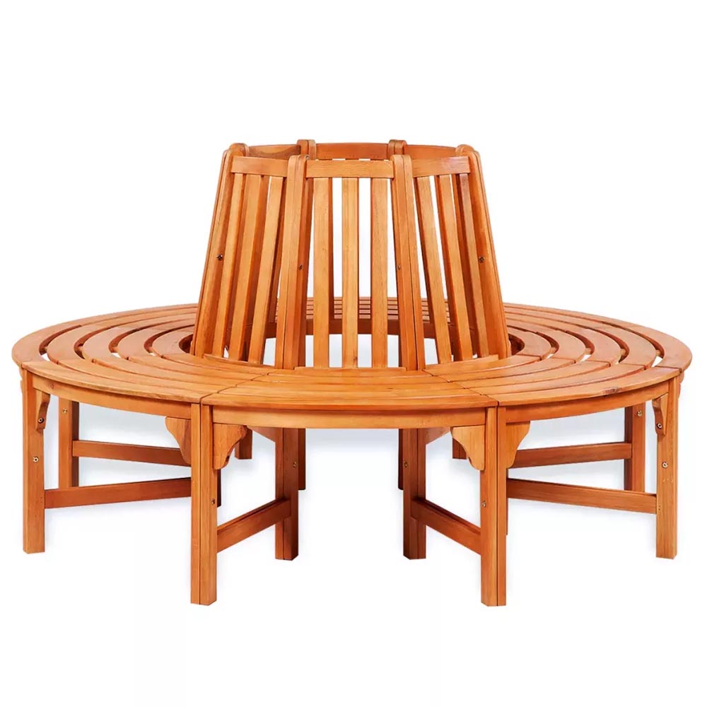 Ariadne 208cm Circular Tree Surround Bench - Eucalyptus Wood