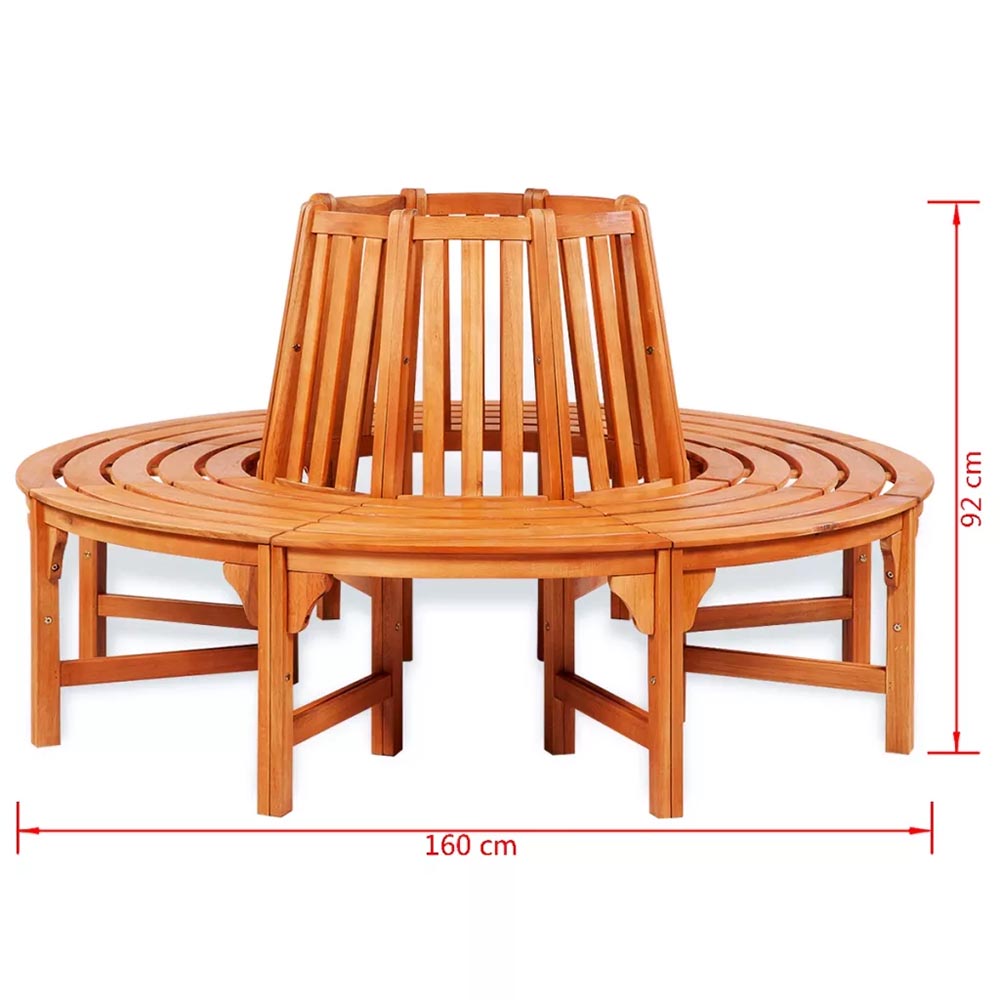 Ariadne 208cm Circular Tree Surround Bench - Eucalyptus Wood