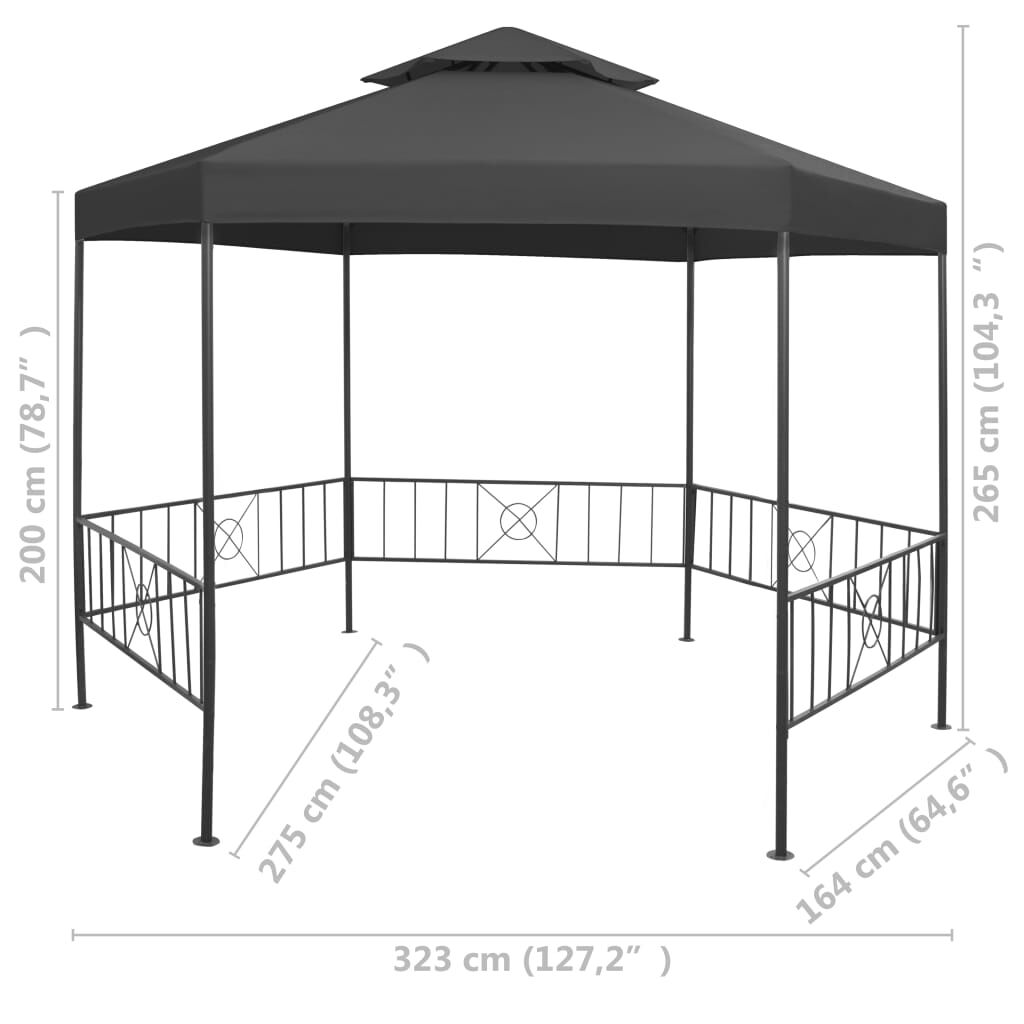 Redondo Garden Gazebo 323x275x265 cm. 3 cols