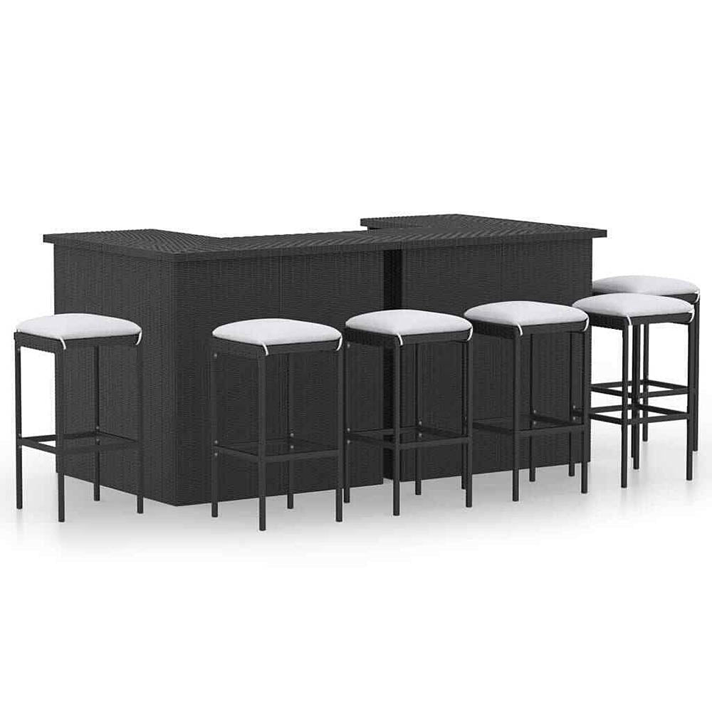 Enzo 8pc Garden Bar Set - Poly Rattan w/Cushions