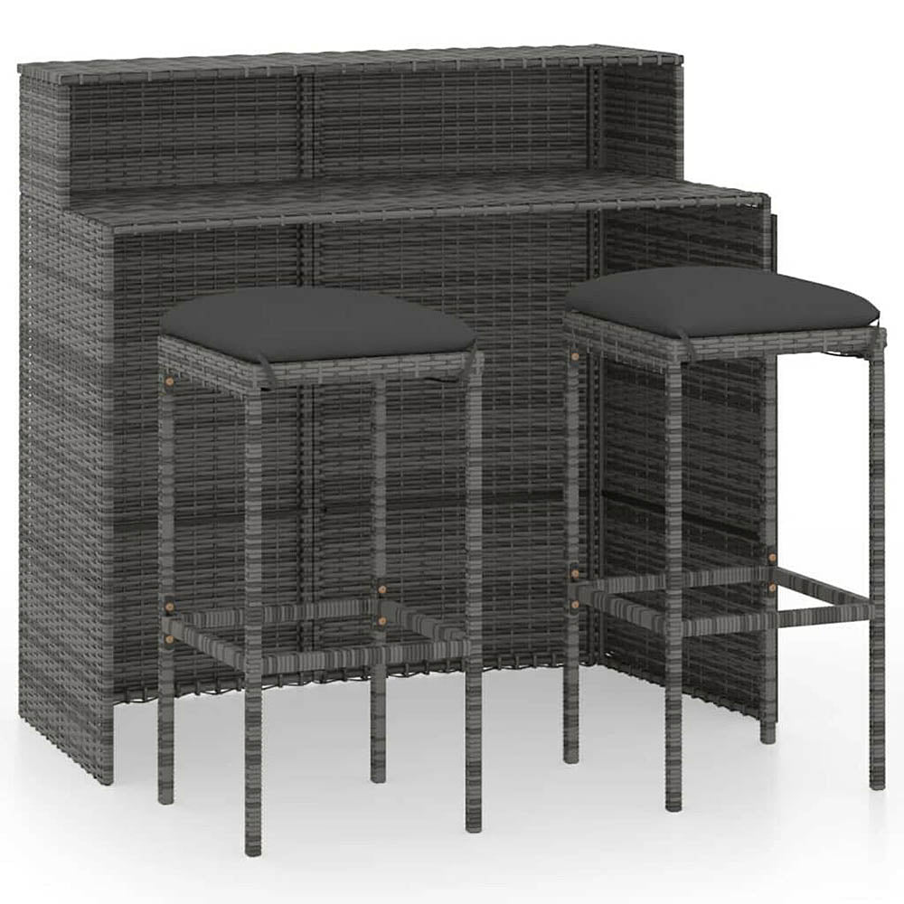 Aloma 3 Piece Garden Bar Set with Cushions - in choice of 3 colours