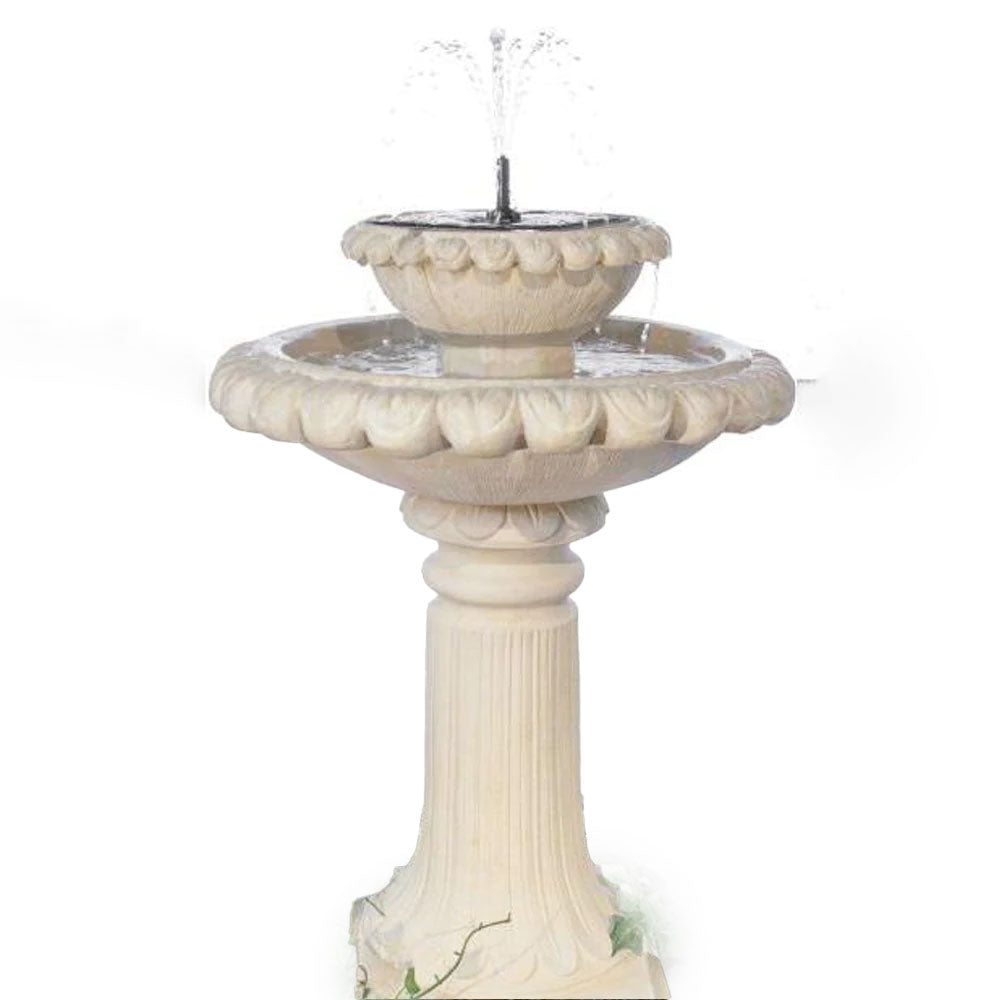 Gaia Solar Bird Bath Self-Contained Fountain - LED Illumination