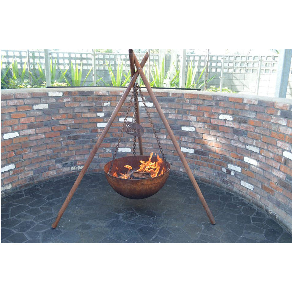 The Tripod Tribal Style Firepit