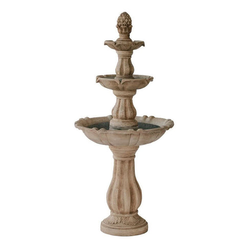 Nola Solar or Electric 3-Tier Bird Bath Fountain. 133cm