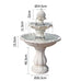 Mirandola 3-Tier Solar Water Fountain - 90cm