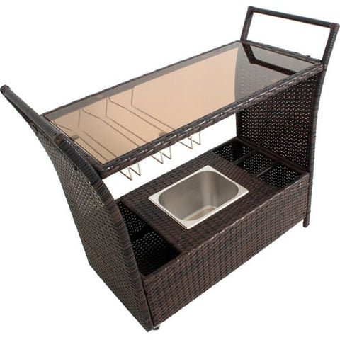 Comodoro PE Wicker Bar Cart