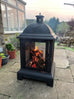 Gazi Fire/Pit Chiminea Lantern. Steel w/Bronze Finish