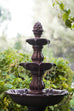 Nola Solar or Electric 3-Tier Bird Bath Fountain. 133cm