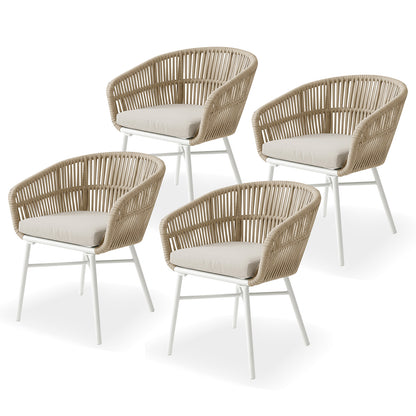 Brienz Rope Outdoor Dining Chairs. Set of 4. 4 Colours