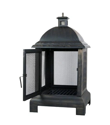 Gazi Fire/Pit Chiminea Lantern. Steel w/Bronze Finish