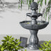Tissia 3-Tier Solar Fountain/Bird Bath with Pump Kit. 93CM
