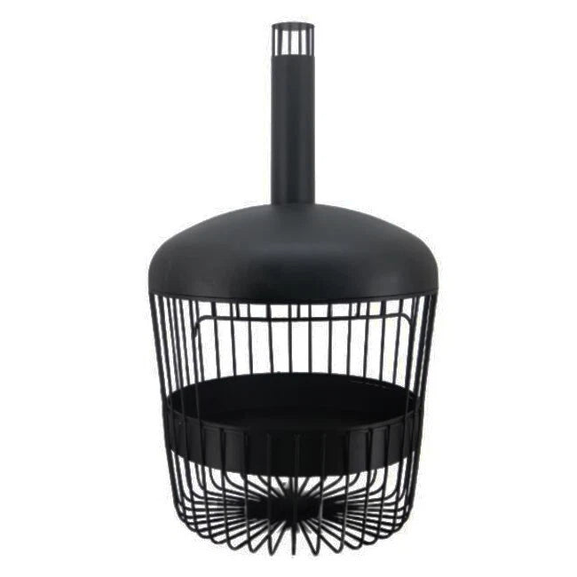 Chania Chimenea. Large 100cm Diameter. 1.68m Tall. Black