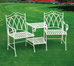 Lanciano 3pc Wrought Iron Table & Chairs. Sage or White