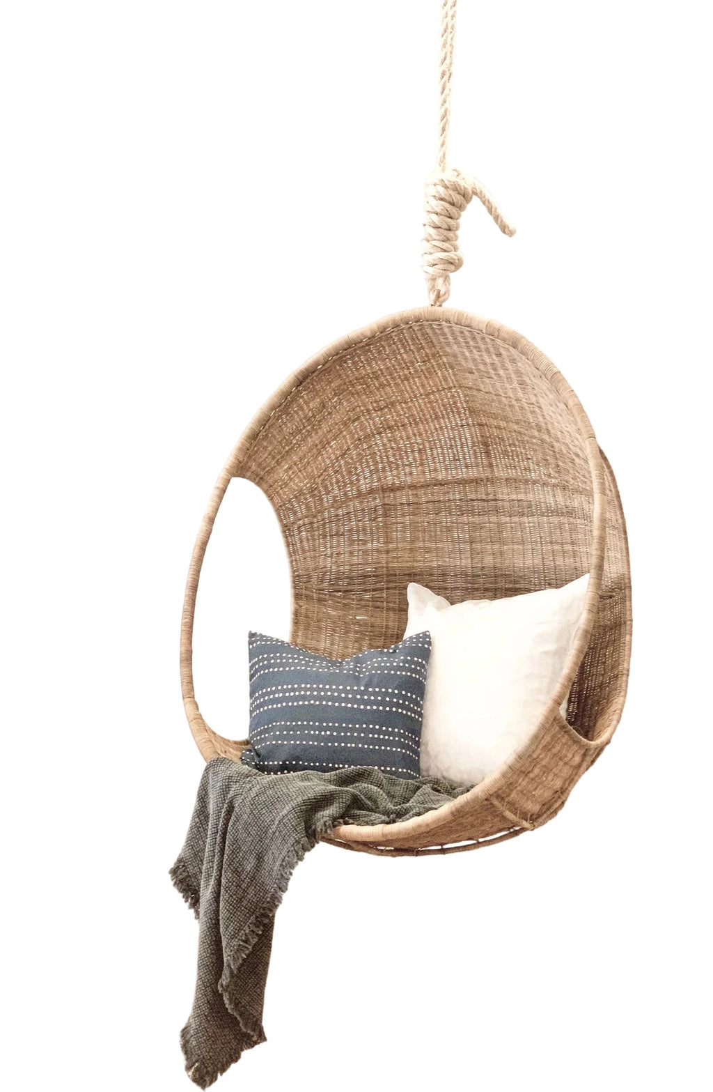 Fahari Hanging Pod Woven Cane Chair