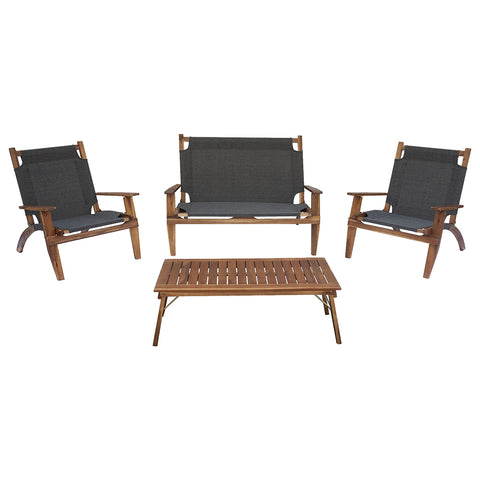 Kiara 4 Seater Acacia Wood Outdoor Lounge Set