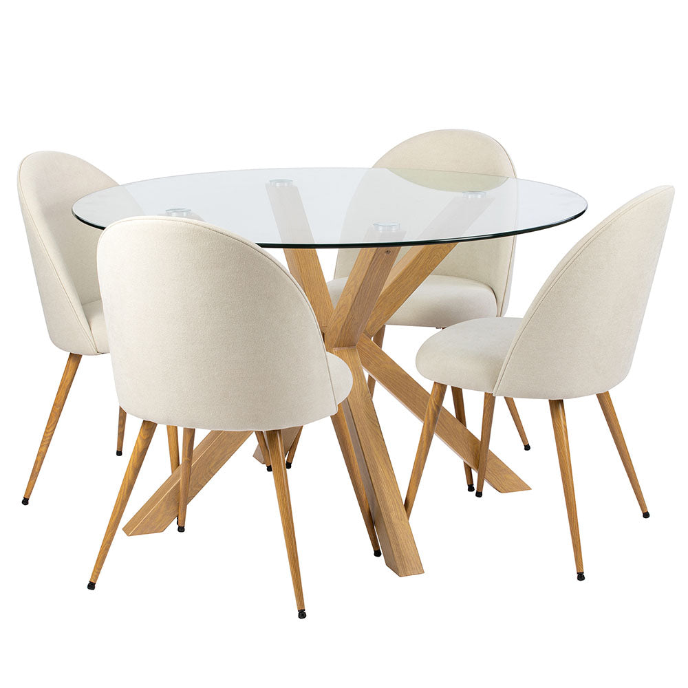 Alixia 4 Seater Dining Table & Chair Set