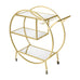 Lenora Drinks Trolley/Bar Serving Cart - Metal Frame w/ Glass Shelf