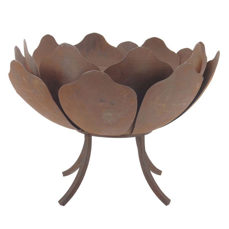 Flowering Lotus Iron Fire Pit & Planter