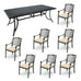 Amadeo 7 pc Dining Set - Sand Black with Cream Cushions