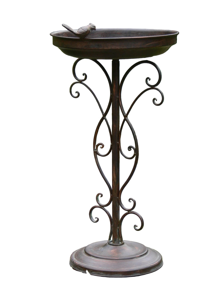 Marais French Antique Style Bird Feeder/Bath. Brown