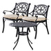 Mira 3pc Cast Aluminium Dining Set- Black or White