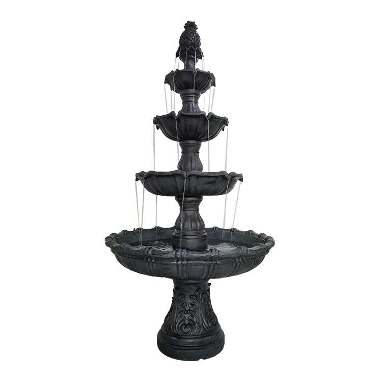 San Giuliano Black Stone Effect 5-Tier Electric Powered Water Fountain