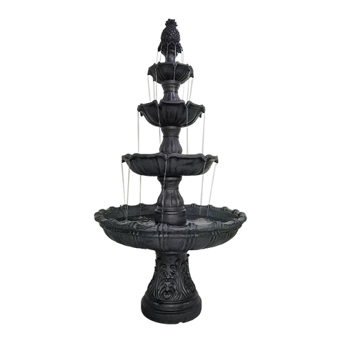 San Giuliano Black Stone Effect 5-Tier Electric Powered Water Fountain