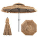 Vanu Thatched Tiki Umbrella w/8 Ribs, Tilt Adjustment, Manual Crank