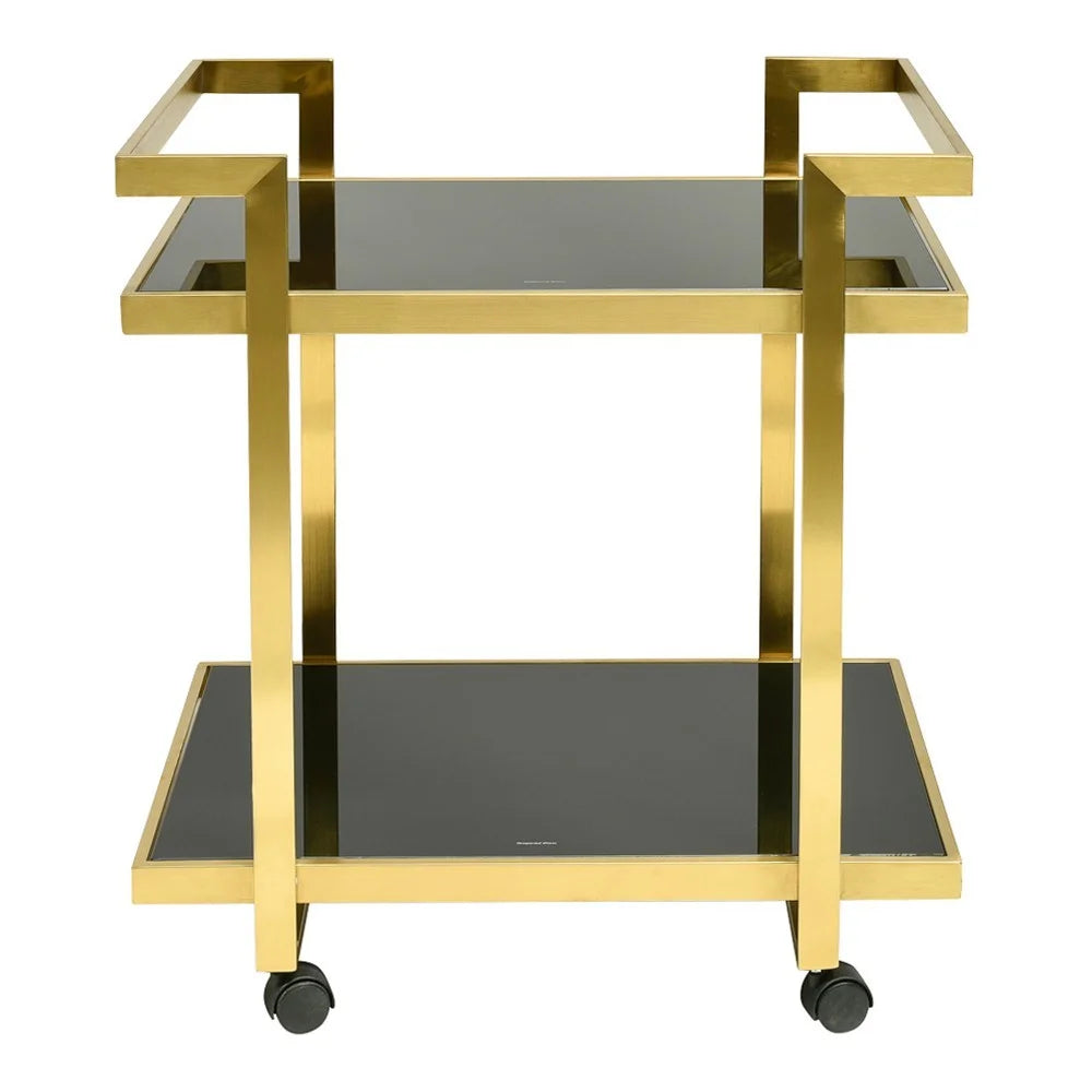 Allegra Gold Stainless Steel & Glass Bar Cart