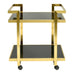 Allegra Gold Stainless Steel & Glass Bar Cart