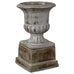 Thalassa Ironstone Urn And Pedestal. 56cm H