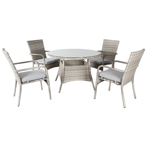 Cosima 5pc Resin Wicker Round Outdoor Dining Table Set