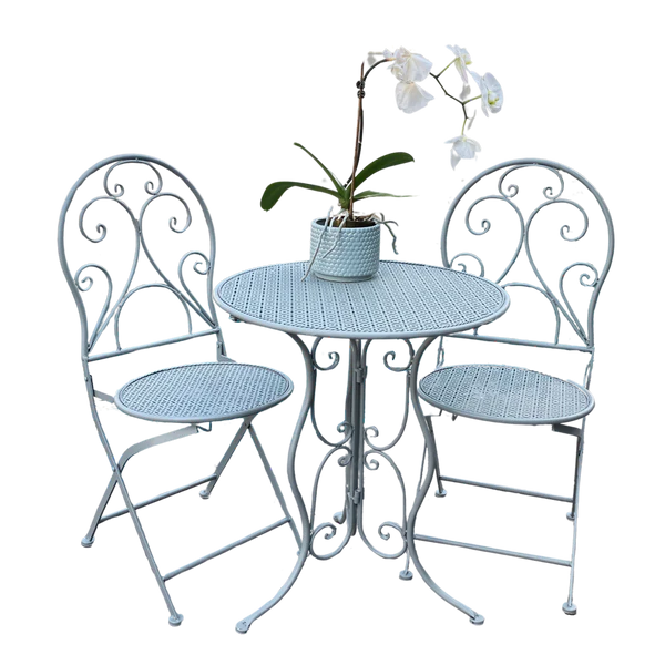 Madrigal 3pc Metal Balcony/Patio Setting - Blue Grey