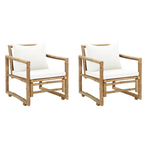 Lucca 2 pc Bamboo Chair Set w/Cushions