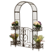 Iliana Garden Arch w/Gate - Rustic Brown