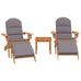 Brinda 3pc Acacia Adirondack Sunlounger Set