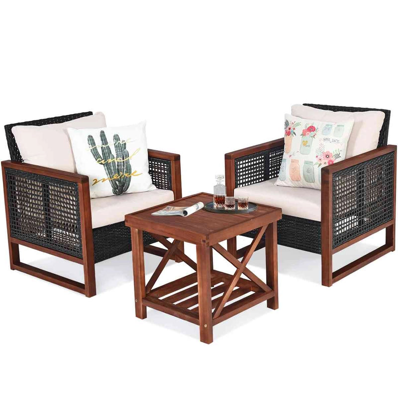 Amarita 3pc Wooden/RattanSet