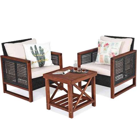 Amarita 3pc Wooden/RattanSet